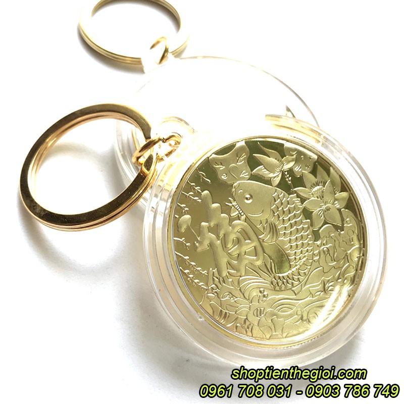 MÓC KHÓA XU CÁ CHÉP VÀNG MAY MẮN - MÓC KHÓA QUÀ TẶNG Ý NGHĨA - TMT COLLECTION - SP000414 TMT-COLLECTION