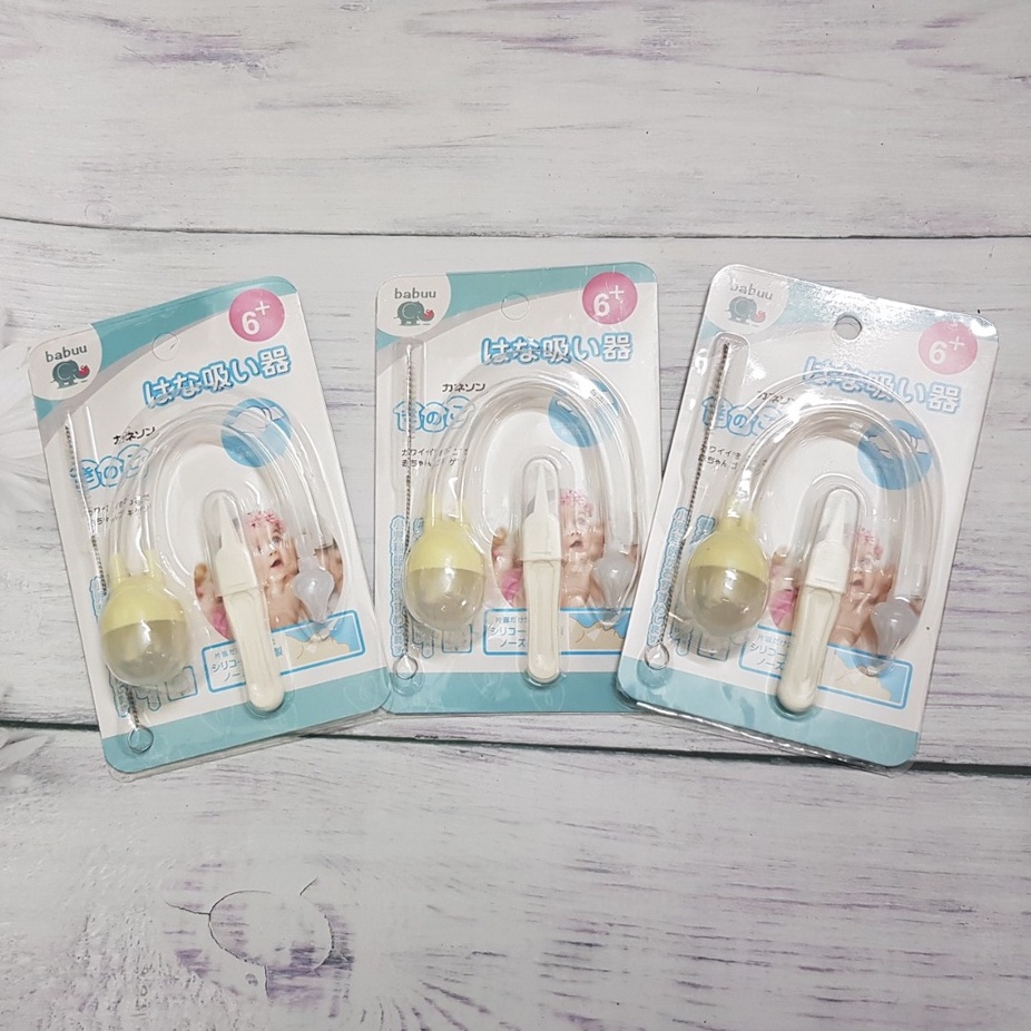 Bộ sản phẩm hút mũi dây, nhíp gắp gỉ mũi và cây cọ ống hút Babuu cho bé
