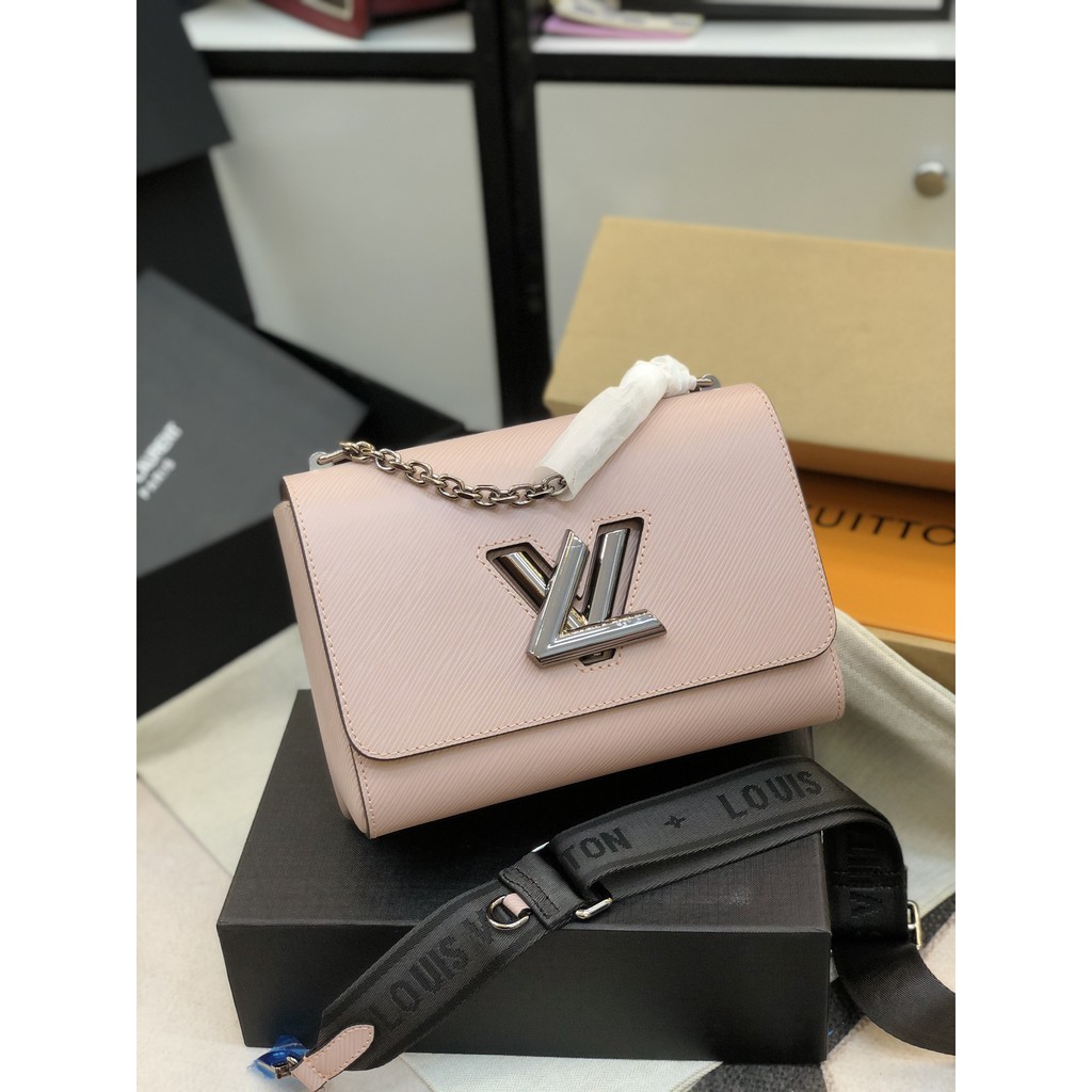 Túi Twist super da tăm màu hồng size 23cm