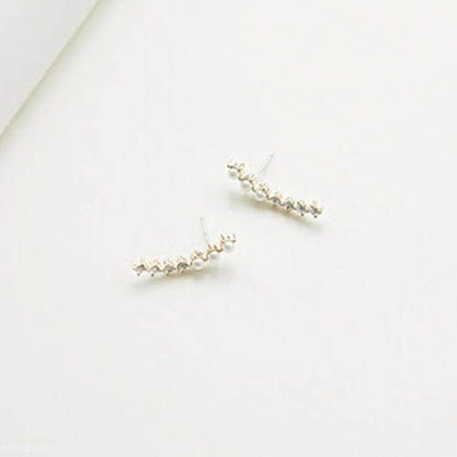 Cặp khuyên vành tai dạng que đính đá quý nhân tạo sang trọng xinh xắn dành cho nữ