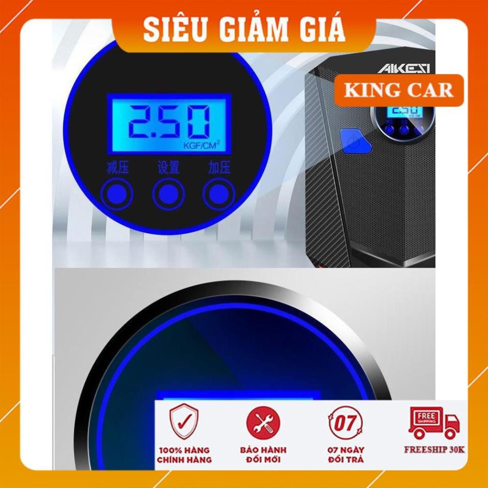 Bơm lốp ô tô, xe máy Aikesi bơm điện tử tự ngắt - kèm hộp dụng cụ lốp - Shop KingCar