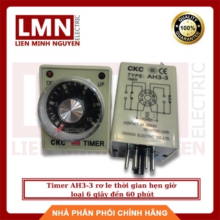 Timer AH3-3 rơ le thời gian hẹn giờ loại 6 giây đến 60 phút tùy chọn, chưa bao gồm đế 8 chân tròn