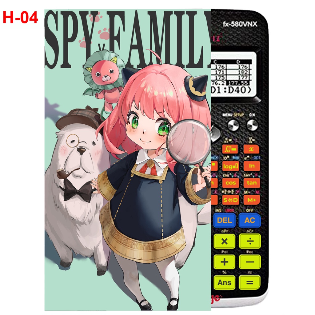 Decal Máy tính CASIO fx570, fx580 anime Spy X Family (50 mẫu hình khác nhau)