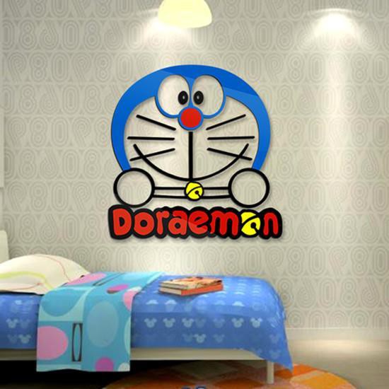 Hình dán tường chống thấm nước Acrylic Doraemon 3D Hình dán phòng ngủ phòng ngủ trẻ em