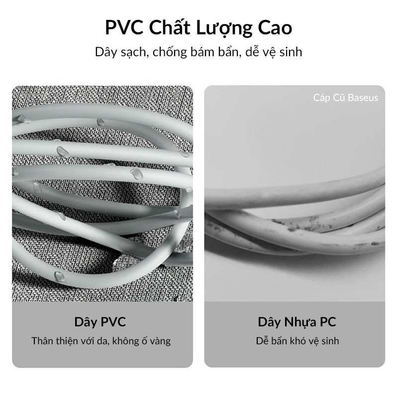 Combo 2 Cáp Sạc Nhanh iPhone Type C to Lightning Baseus Simple Wisdom Hỗ Trợ PD 20W, 18W, Dài 150cm, Chống cháy