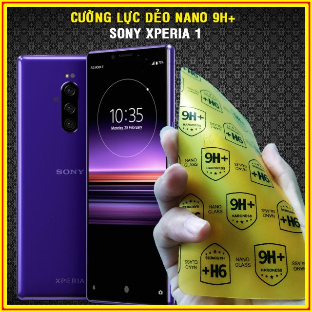 Dán cường lực nano mặt trước, mặt sau, camera Sony Xperia 1
