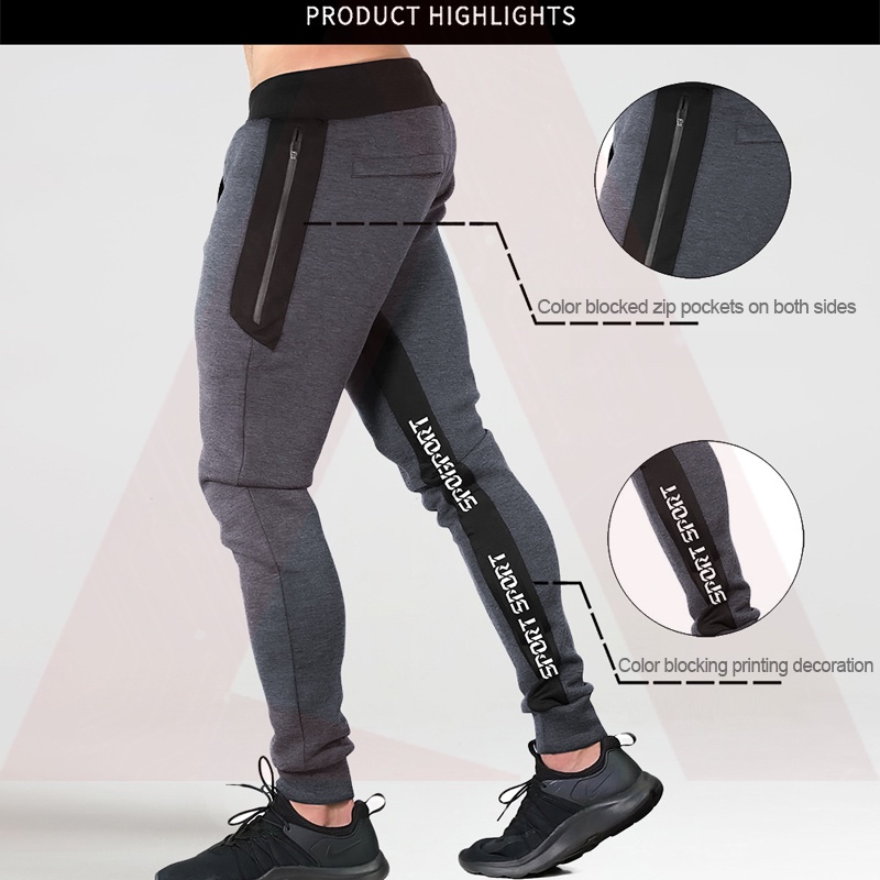 Quần chạy bộ Nam Có Túi Khóa Kéo Plus Size