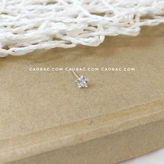 KHUYÊN BẠC NAM💝FREESHIP💝Nhập mã [KHUYEN NAM] giảm 10k💝Khuyên bạc nam sao đá (chiếc)