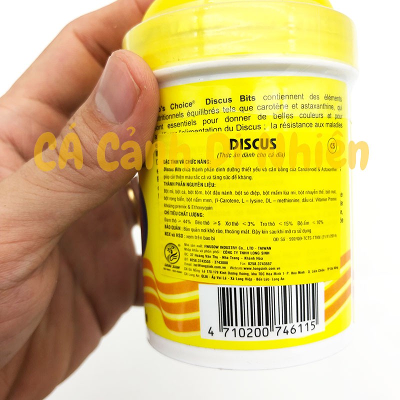 Thức ăn cho cá ĐĨA DISCUS cá dĩa dạng HẠT lọ VÀNG 60 Gram