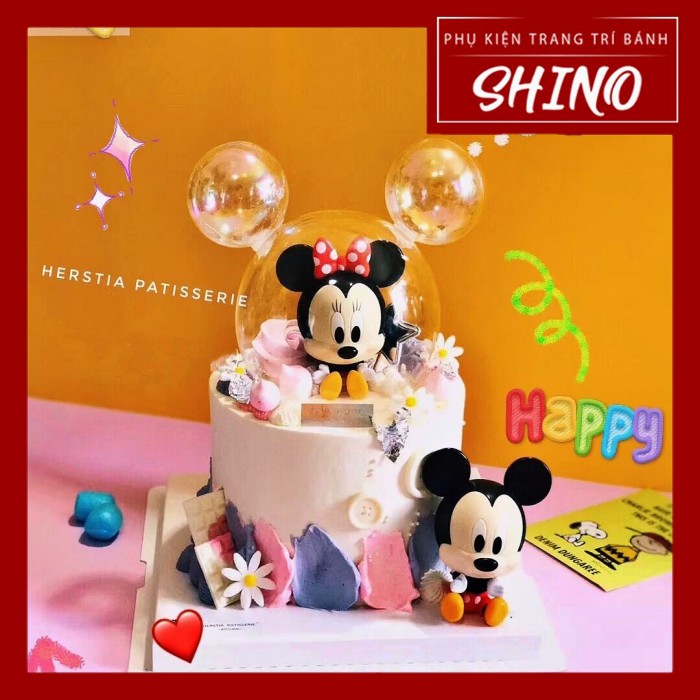 Đồ chơi chuột mickey trang trí bánh (Cặp)