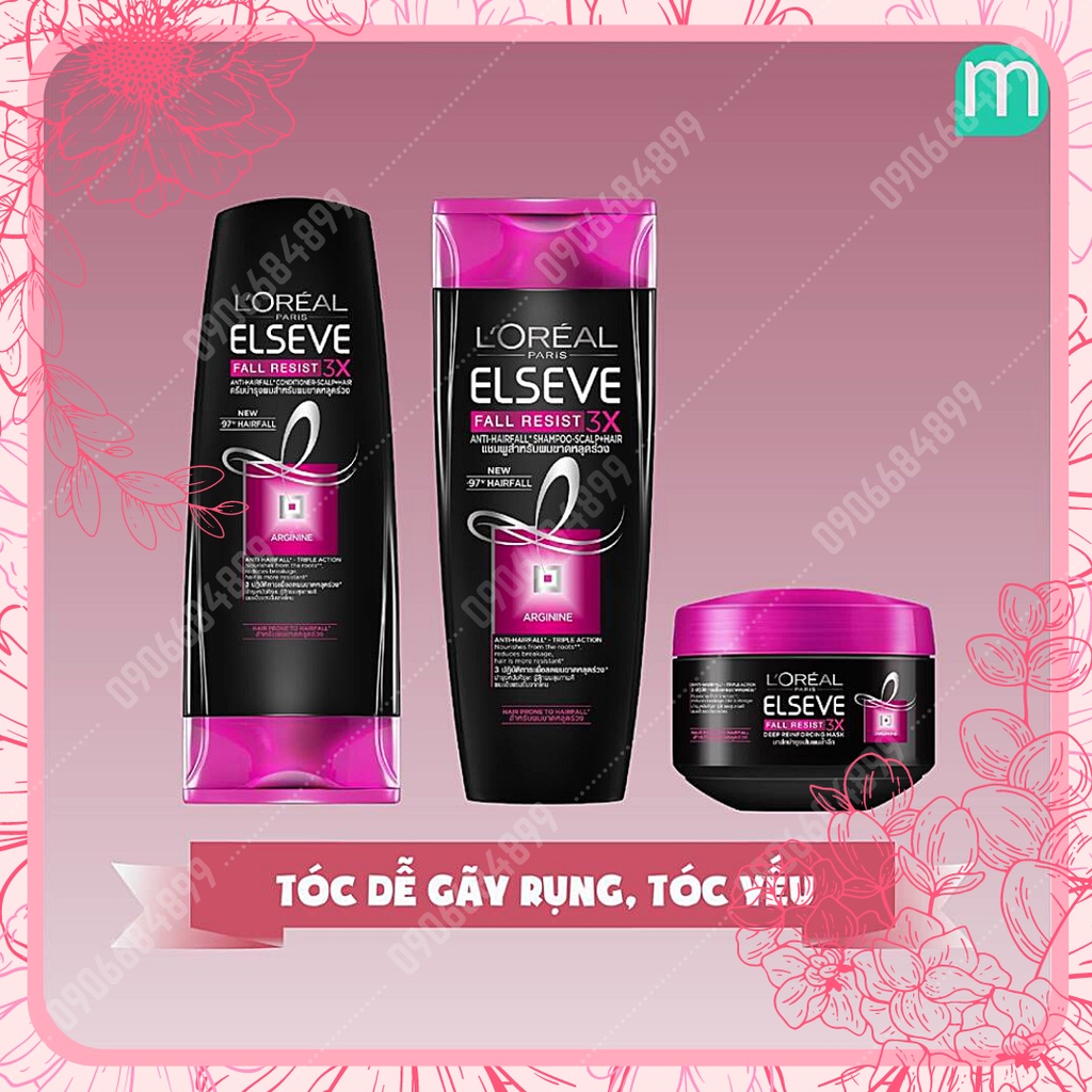 Kem ủ ngăn gãy rụng tóc 🌸 L'OREAL Elseve Fall Resist 3X 200ml 🌸