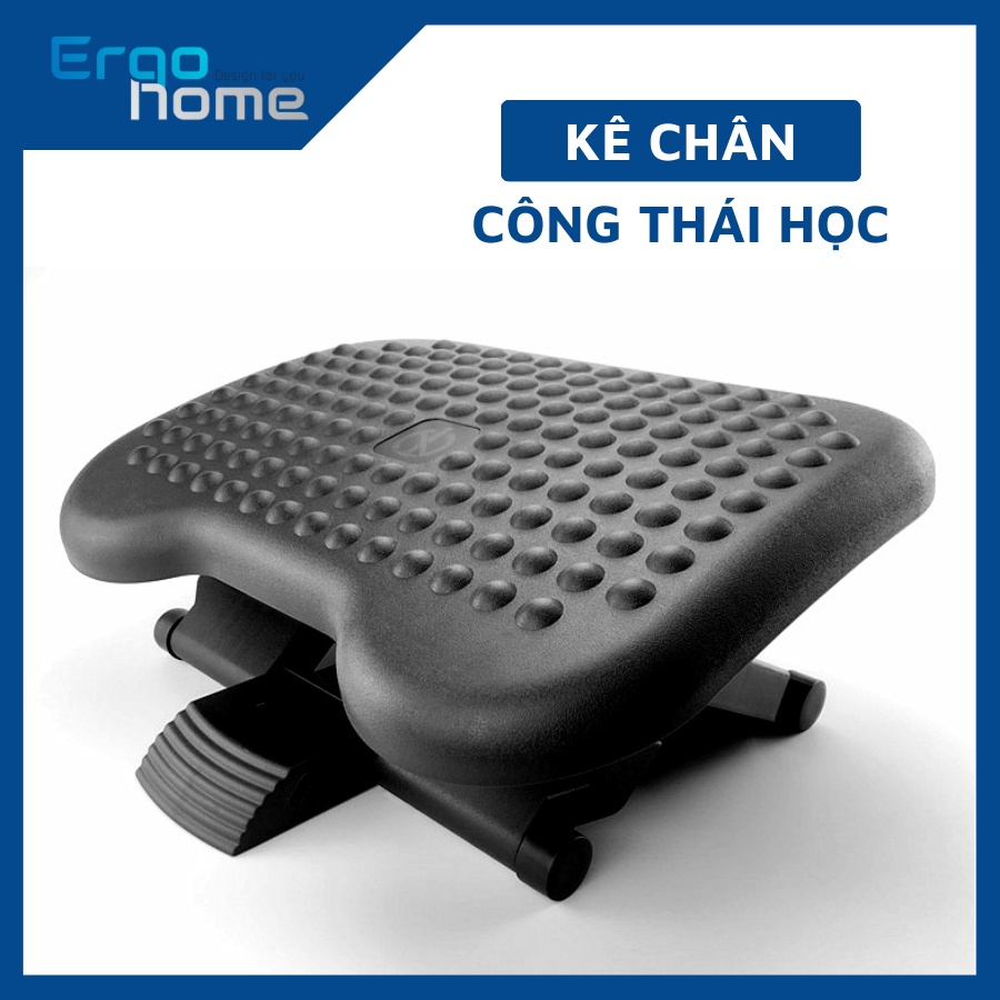 Kê chân văn phòng, gác chân massage tại bàn làm việc, học tập FOOTREST Công thái học điều chỉnh 3 độ cao - ERGOHOME