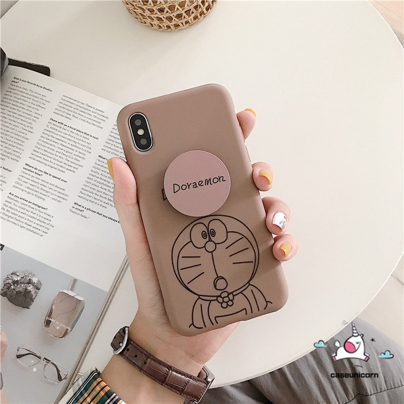 Ốp điện thoại dẻo TPU in hình Doraemon kèm giá đỡ cho iPhone 11 Pro Max iPhone 6 6s 7 8 Plus X XR XS MAX | BigBuy360 - bigbuy360.vn
