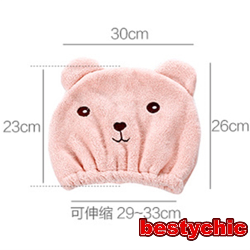 Mũ Tắm Trùm Đầu Thấm Hút Nhanh Khô Kiểu Hoạt Hình Dễ Thương