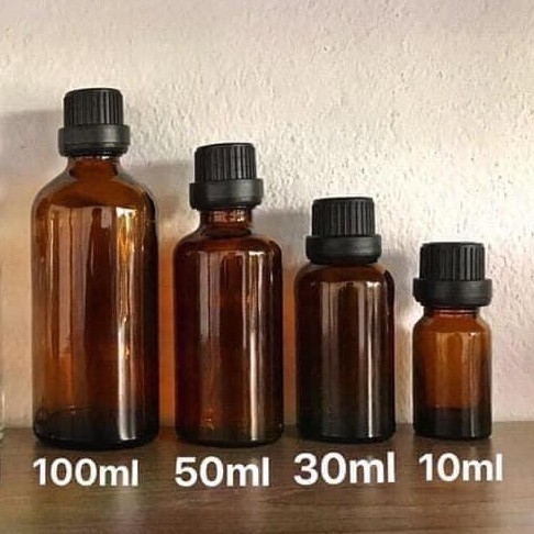 10 vỏ Chai thủy tinh ( chai nâu nắp đen + nhỏ giọt) :10ml 20ml 30ml 50ml 100ml - Lọ chiết tinh dầu