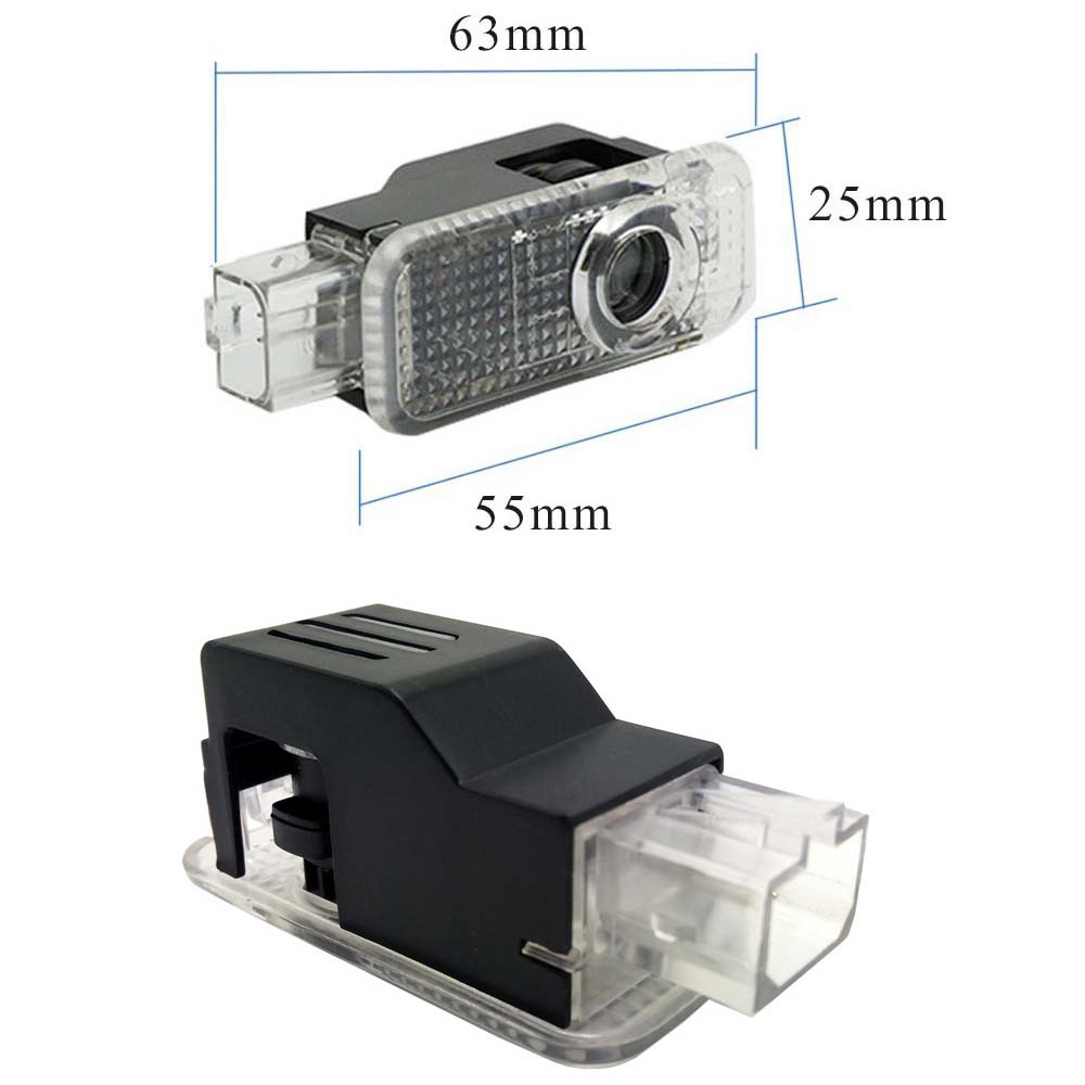 Set 2 Đèn Chiếu Logo Gắn Cửa Xe Hơi Audi A1 A3 A4 A5 A6 A7 A8 Q3 Q5