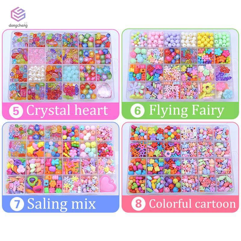 Bộ Hạt Xỏ Lỗ Nhiều Màu Cho Bé Làm Vòng Đeo Tay