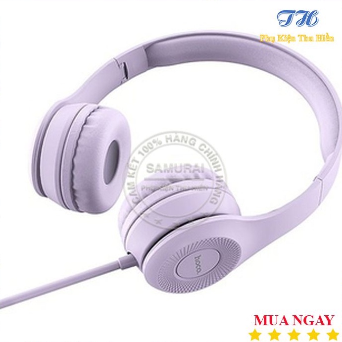 Tai Nghe Chụp Tai Hoco W21- 3 Màu Tím/Đen/Xám - Hàng Chính Hãng