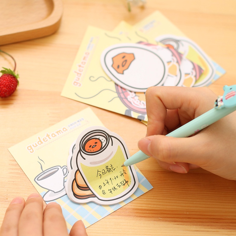 Giấy Ghi Chú Họa Tiết Hoạt Hình Trứng Lười Sáng Tạo Cho Học Sinh