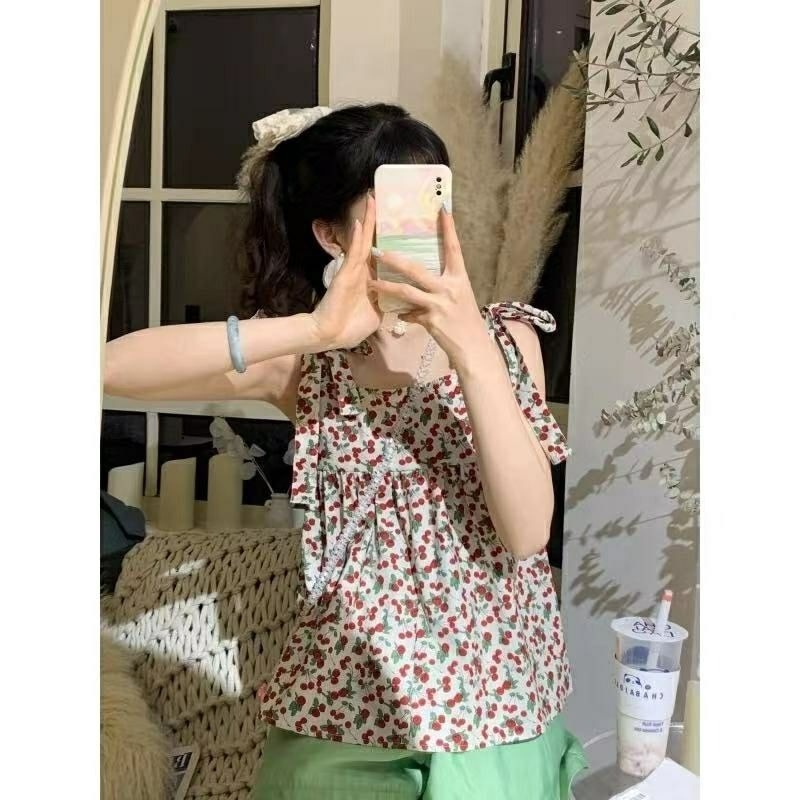 Áo Hai Dây Đính Nơ Thiết Kế Mới Thời Trang Dành Cho Mùa Hè