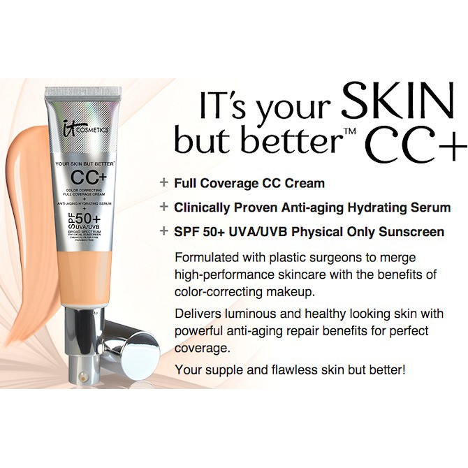 IT COSMETICS 🏆 Kem nền dưỡng da Your Skin But Better CC Cream With SPF 50+ | BigBuy360 - bigbuy360.vn