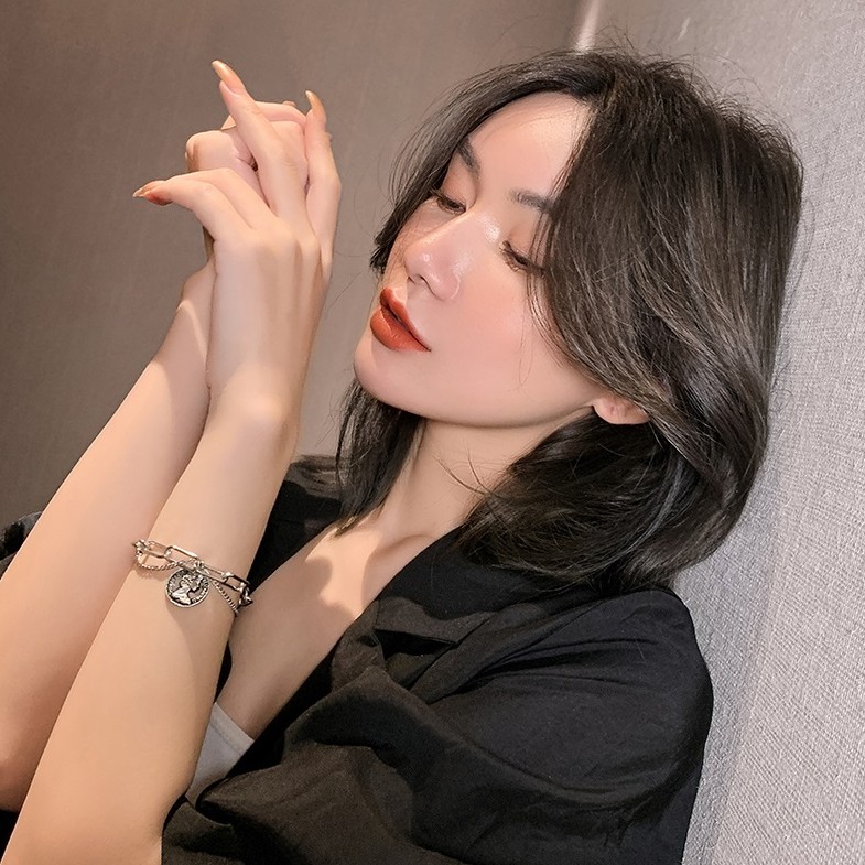 Vòng tay họa tiết đồng xu phong cách retro VT45