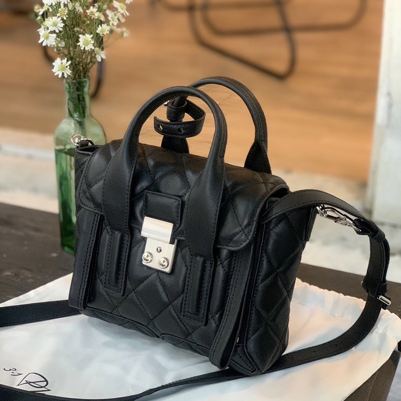 Túi Phillip Lim Pashli đen chần trám