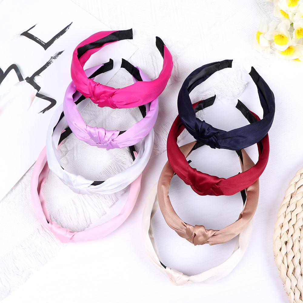 JONYE Băng Đô Vải Satin Màu Sắc Thời Trang Cho Nữ