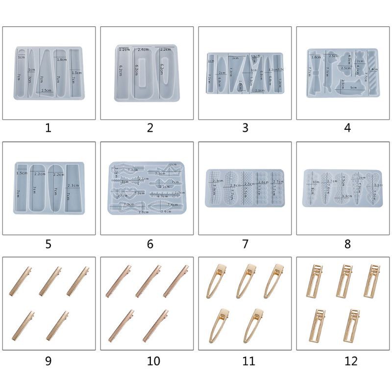Khuôn Silicone Làm Kẹp Tóc Diy