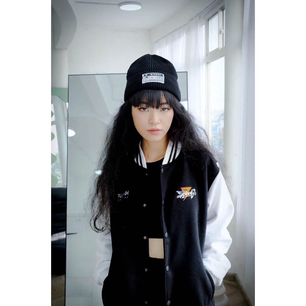 Nón len unisex Birdy bag streetwear/ black