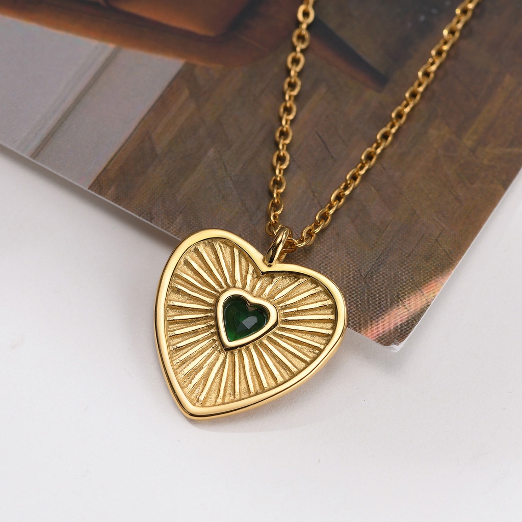 Vnox Vòng cổ Mạ Vàng 14K Mặt Hình Trái Tim Thời Trang Cho Nữ