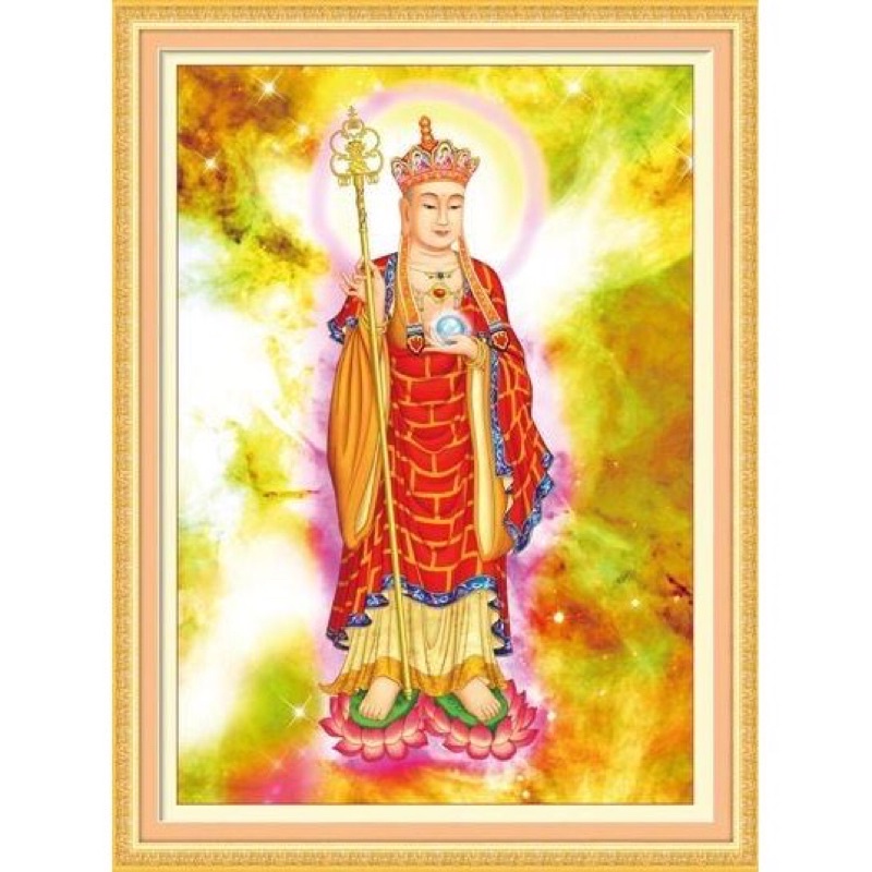 Tranh thêu chữ thập Phật Địa Tạng 53208 kt 60x90cm