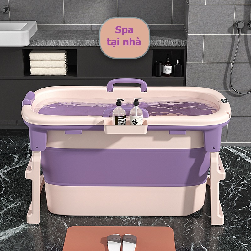 Bồn Tắm Gấp Gọn Lắp Ghép Ngắn Cao Tím Tiết Kiệm Nước Phòng Tắm Wc Nhỏ Có Nắp HCM