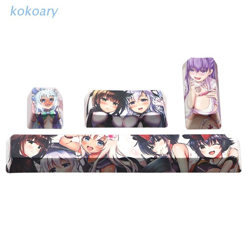 Set 4 Nắp Đậy Bàn Phím Máy Tính 6.25u Phong Cách Anime Nhật Bản