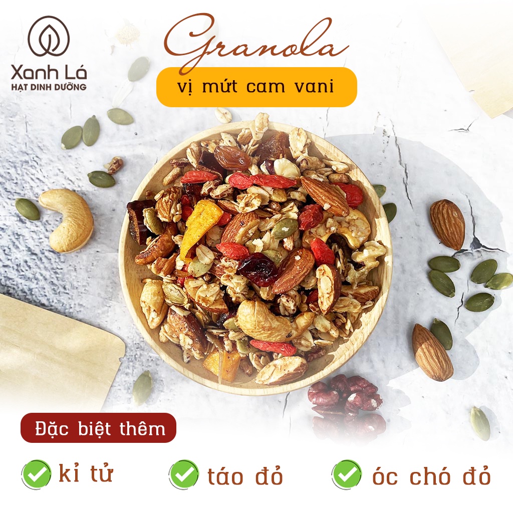 [Combo Thon Dáng] Granola Ăn Kiêng Siêu Hạt + Yến Mạch Giảm Cân Nhập Khẩu Úc Xanh Lá