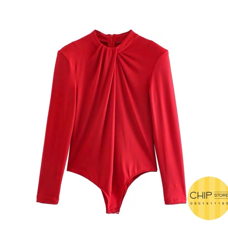 ÁO BODYSUIT ZARA XUẤT DƯ XỊN CỔ NHÚN XẾP CỰC SANG CHẢNH - ORDER