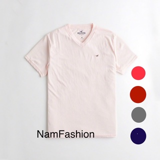 Áo phông nam cổ tim cao cấp cotton mỏng nhẹ mềm mát xuất mỹ Hollis ter