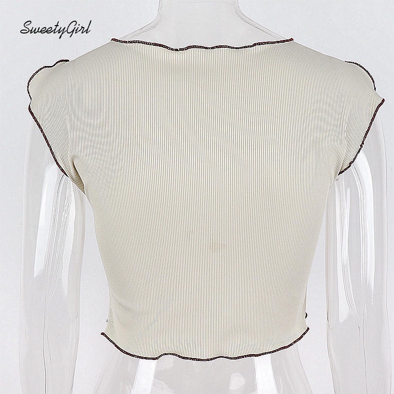 Áo Thun Sát Nách Cổ Chữ V Họa Tiết Hoạt Hình Phối Màu Tương Phản Thời Trang 2022 Cho Nữ