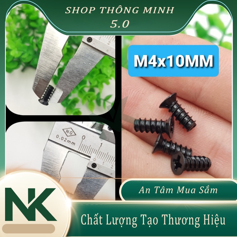 Bộ 4 Chiếc Vít Xoắn M5 M5X10MM M4 M4x10MM🍀 Vít quạt tản nhiệt