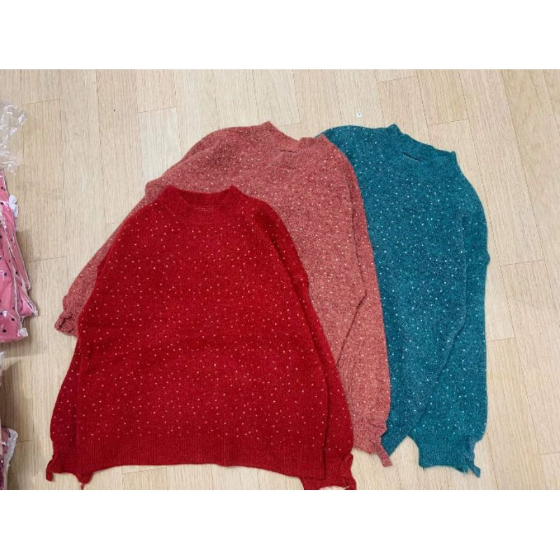 Áo len dài tay họa tiết tim nhỏ diện noel BCi
