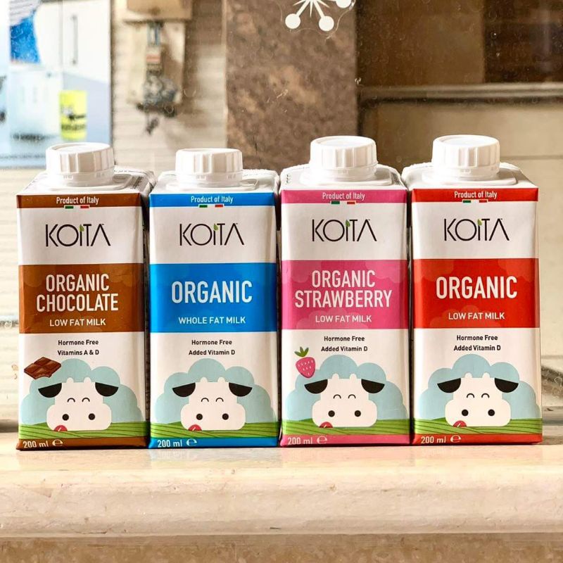 SỮA TƯƠI HỮU CƠ KOITA ITALY ĐỦ VỊ HỘP 200ML