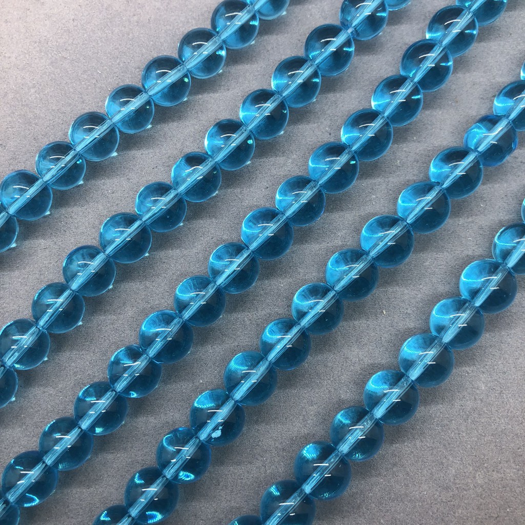 Chuỗi dây hạt thạch anh màu xanh dương kích thước 4-12mm dùng làm trang sức DIY