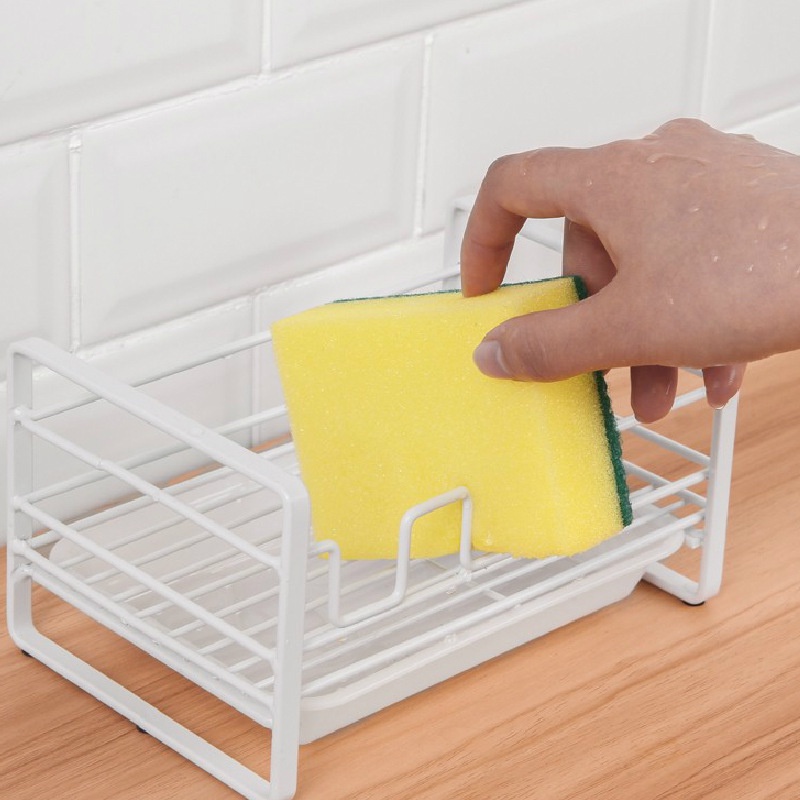 Giá đỡ bằng xốp sắt có thể tháo rời xà phòng thép với Khay thoát nước cho nhà bếp Bor