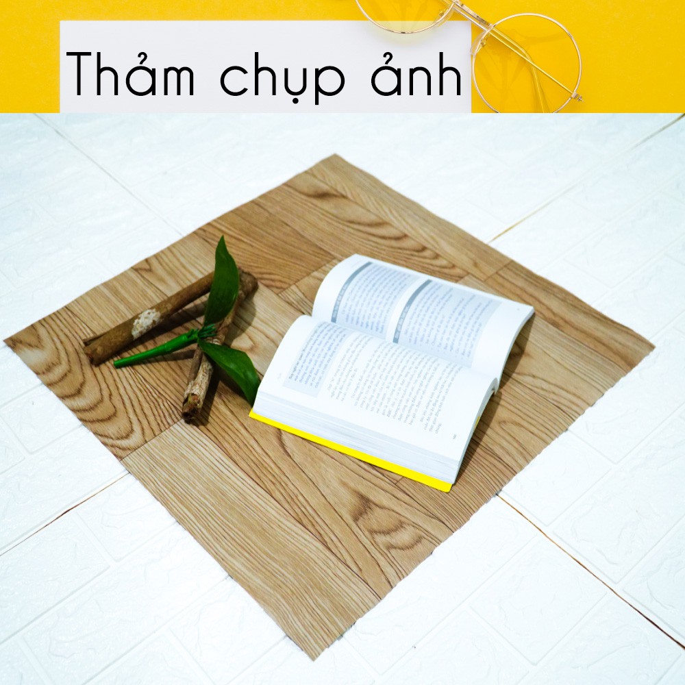 Thảm chụp hình sản phẩm, làm phông nền trang trí, vân gỗ vàng nhạt