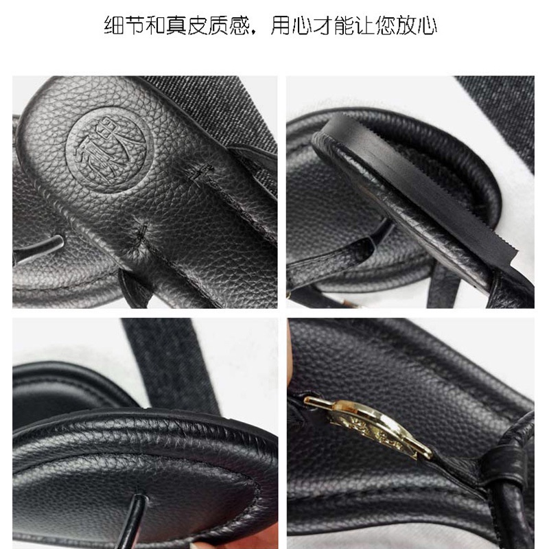 Giày Sandal Hở Mũi Bằng Da Thật Phong Cách La Mã Thời Trang Mùa Hè2023 Cỡ 41 42