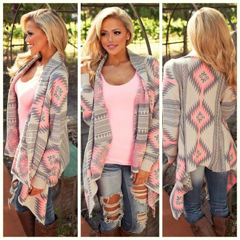 Áo Khoác Cardigan Dệt Kim Dáng Ôm In Họa Tiết Thời Trang Mùa Thu 2017 Cho Nữ
