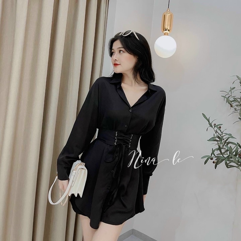 ĐẦM KÈM BELT ĐAN DÂY EO