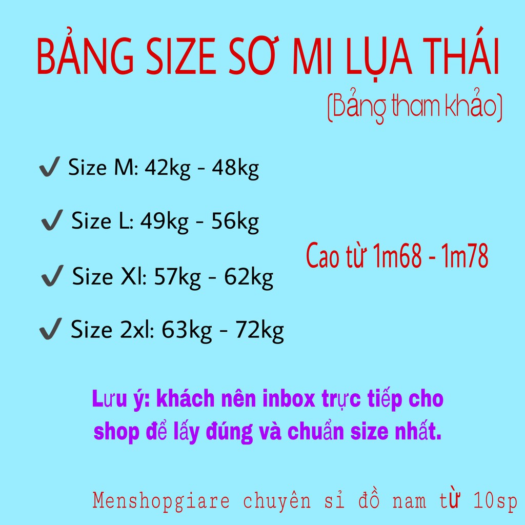 SƠ MI NAM CAO CẤP- BAO ĐỔI NẾU SP KÉM CHẤT LƯỢNG