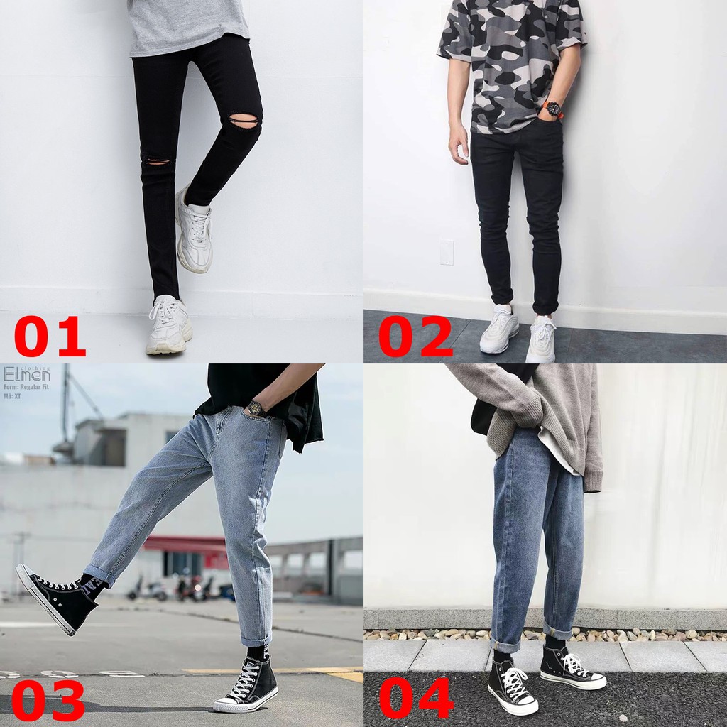 Quần Baggy Jean Trơn Xanh Unisex Chất Dày Dặn Co Giãn