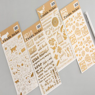 Sticker nhũ vàng lấp lánh 1